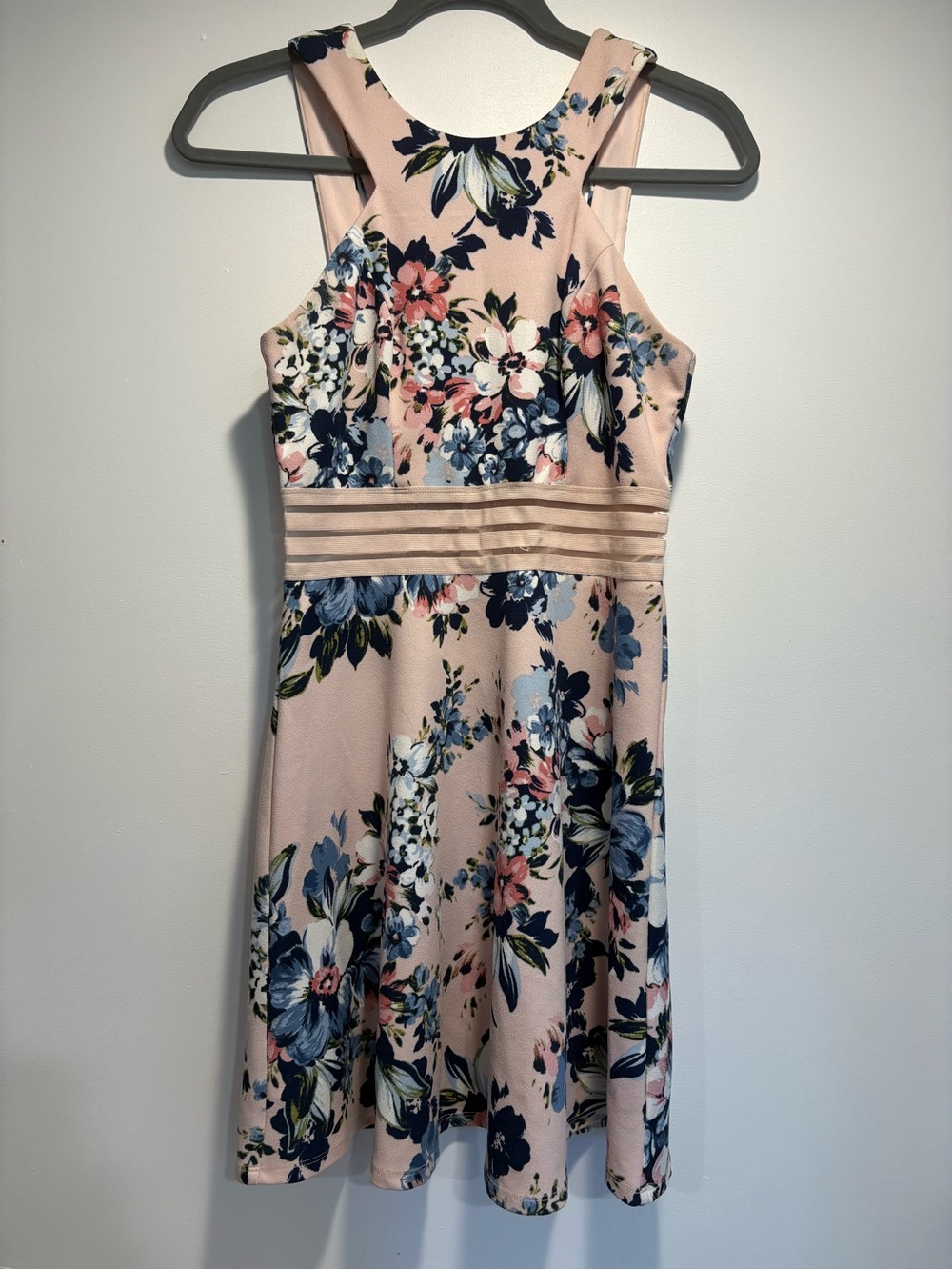 Speechless Blush Floral Fit & Flare Dress